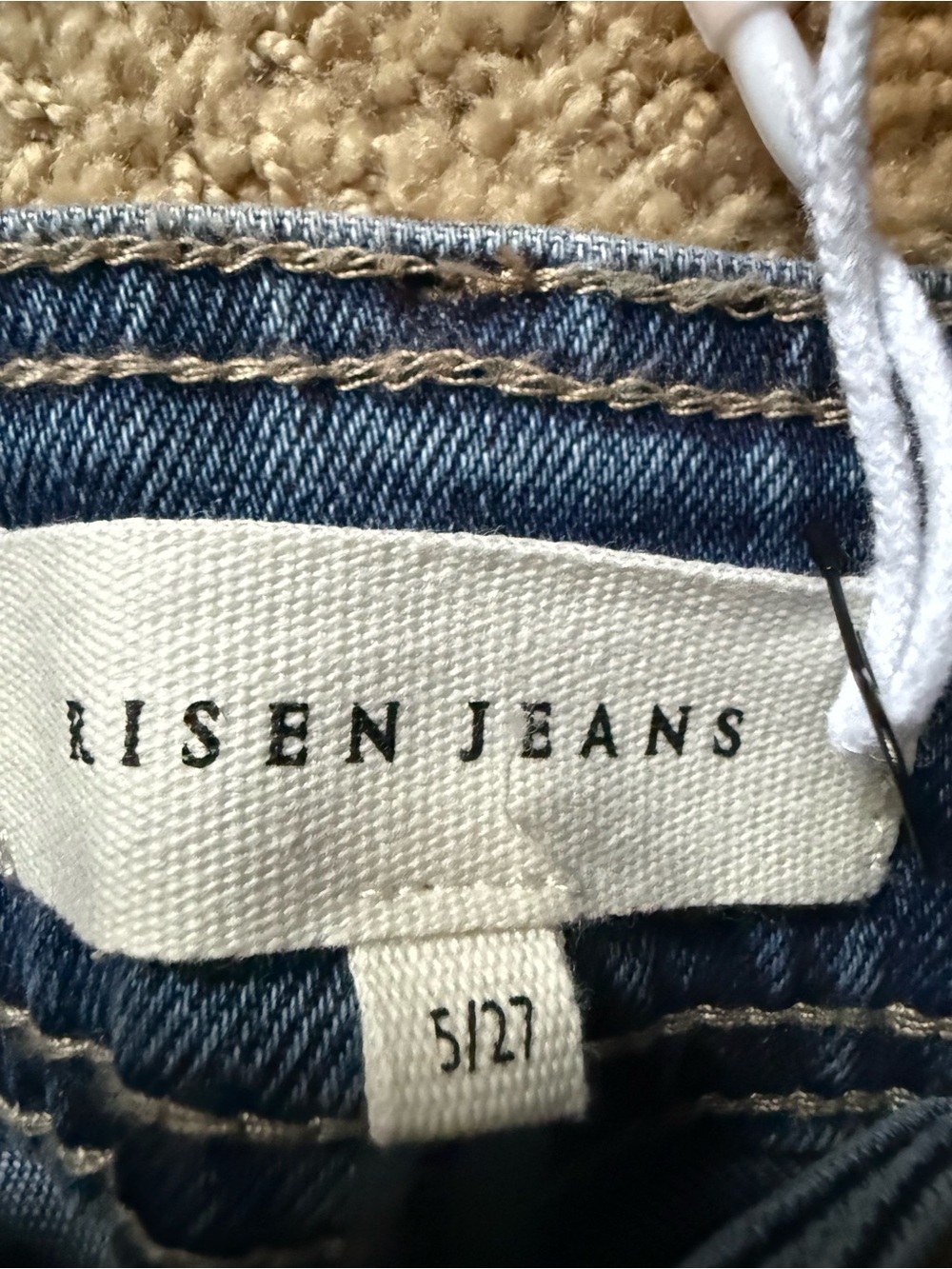 Risen Women's Dark Blue Wide-Leg Jeans with Chain Trim - Picture 5 of 12